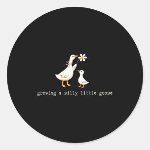 Sticker Rond Grossesse d'une oie peu sérieuse