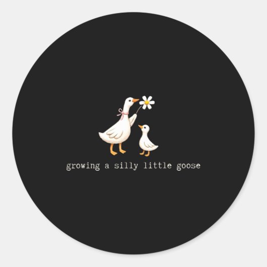 Sticker Rond Grossesse d'une oie peu sérieuse (Devant)
