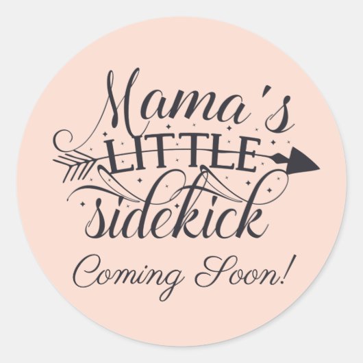 Sticker Rond Grossesse Faire-part Mamas Little Sidekick (Devant)
