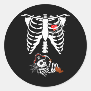 Sticker Rond Grossesse Pirate Baby Costumes d'Halloween