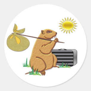 Sticker Rond Groundhog fonctionne loin