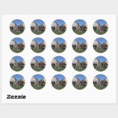 Sticker Rond Groupe d'Appaloosa Horses Grazing (Feuille)
