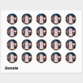 Sticker Rond Groupe de chats assis dans l'espace (Feuille)