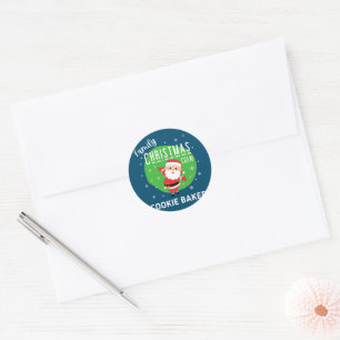 Sticker Rond Groupe de famille Pajamas de fête de Noël Cookie B