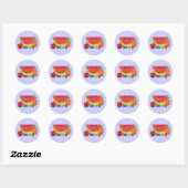 Sticker Rond Groupe de fruits de Kawaii (Feuille)
