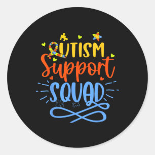 Sticker Rond Groupe de la famille de Sensibilisation sur l'auti