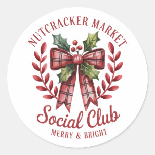 Sticker Rond Groupe de marché de shopping du club social Casse-