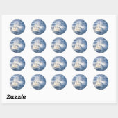 Sticker Rond Groupe de nuages cumulus (Feuille)