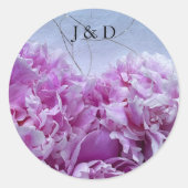 Sticker Rond Groupe de pivoines roses (Devant)