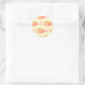 Sticker Rond Groupe de poissons saumons (Sac)