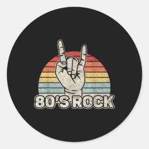 Sticker Rond Groupe de Rock Rétro Vintage 80's