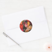 Sticker Rond Groupe De Roses (Enveloppe)