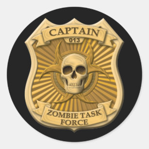 Sticker Rond Groupe de travail de zombi - capitaine Badge