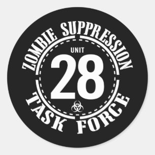 Sticker Rond Groupe de travail zombie