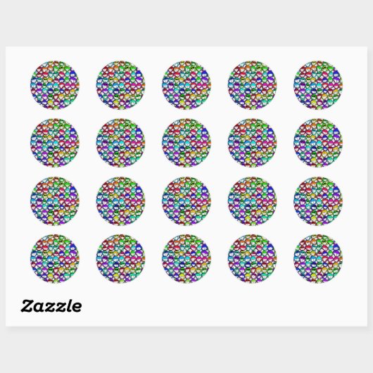 STICKER ROND GROUPE D'FACES COOL (Feuille)