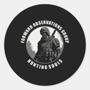 Sticker Rond Groupe d'observations futures. Avance de la chasse