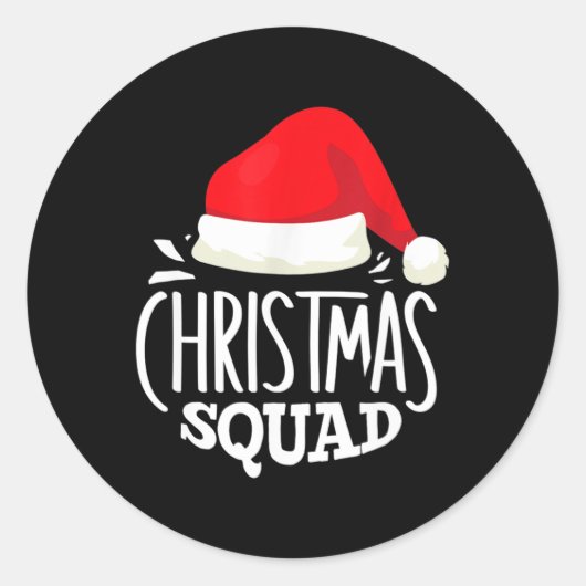 Sticker Rond Groupe Famille de l'Escadron de Noël Correspondant (Devant)