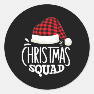 Sticker Rond Groupe Famille de l'Escadron de Noël Correspondant