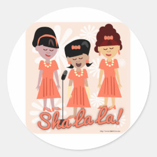 Sticker Rond Groupe impertinent de fille d'années '60