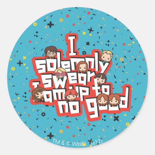Sticker Rond Groupe "J'ESPÈRE SOLENNELLEMENT QUE JE NE SUIS À L (Devant)
