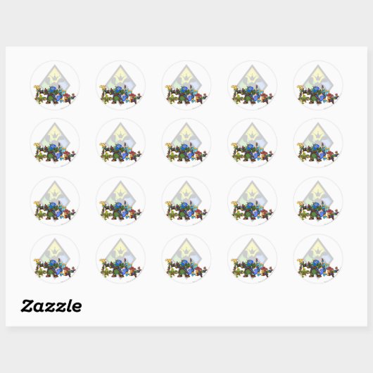 Sticker Rond Groupe Roo Island (Feuille)