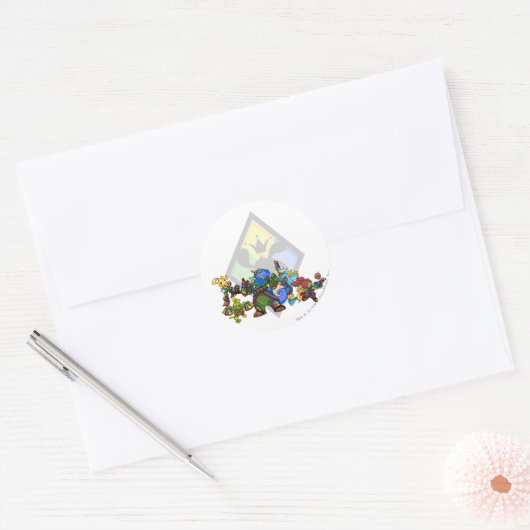 Sticker Rond Groupe Roo Island (Enveloppe)