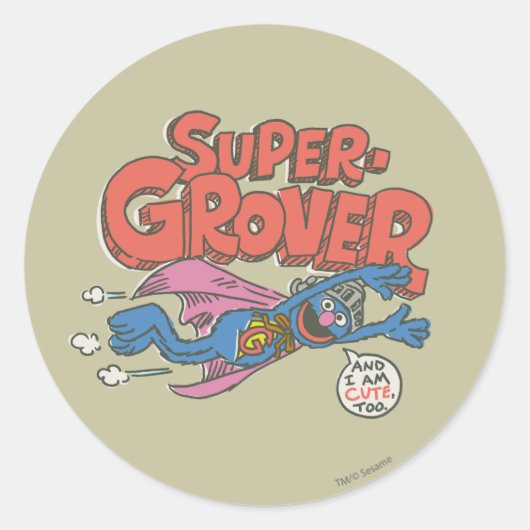 Sticker Rond Grover Vintage Kids 1 (Devant)