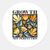 Sticker Rond Growth Not Perfection Abstract Florals Sped Teache (Devant)