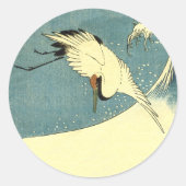 Sticker Rond Grue Dans La Vague Océanique (Devant)