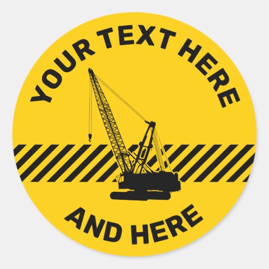 Sticker Rond Grue de construction (Devant)