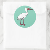 Sticker Rond Grue sibérienne Birdorable (Sac)
