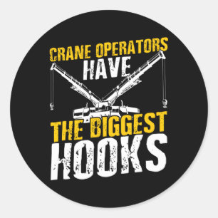 Sticker Rond Grues Drapeau Grue Opérateur d'équipement lourd