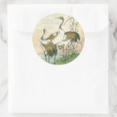 Sticker Rond Grues orientales au bord de l'eau (Sac)