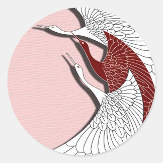 Sticker Rond Grues volantes