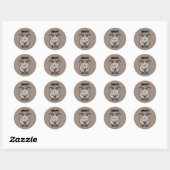 Sticker Rond Gruff Grey Chèvre Funny Fairy Tale Dessin (Feuille)