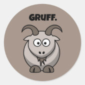 Sticker Rond Gruff Grey Chèvre Funny Fairy Tale Dessin (Devant)