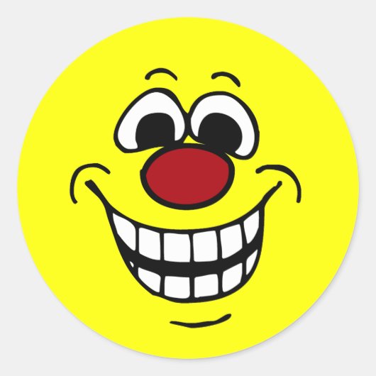 Sticker Rond Grumpey à visage joyeux (Devant)