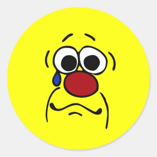 Sticker Rond Grumpey de visage de sympathie (Devant)