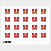 Sticker Rond Grumpy 60e Humour d'anniversaire (Feuille)