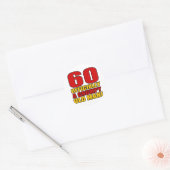 Sticker Rond Grumpy 60e Humour d'anniversaire (Enveloppe)