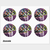 Sticker Rond Grunge (Feuille)