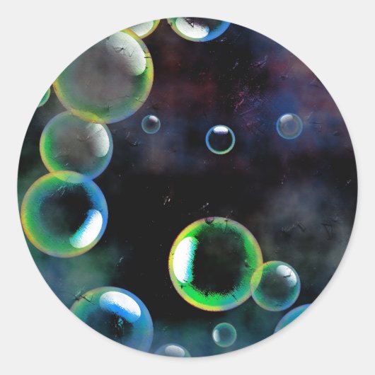 Sticker Rond Grunge Bubbles (Devant)