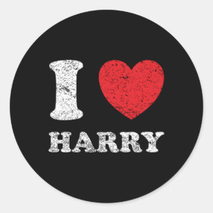 Sticker Rond Grunge Déshabilisé Porté Style J'Aime Harry