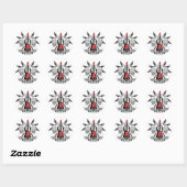 Sticker Rond Grunge Guitare (Feuille)
