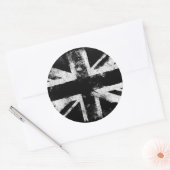 Sticker Rond Grunge noir et blanc Royaume-Uni (Enveloppe)