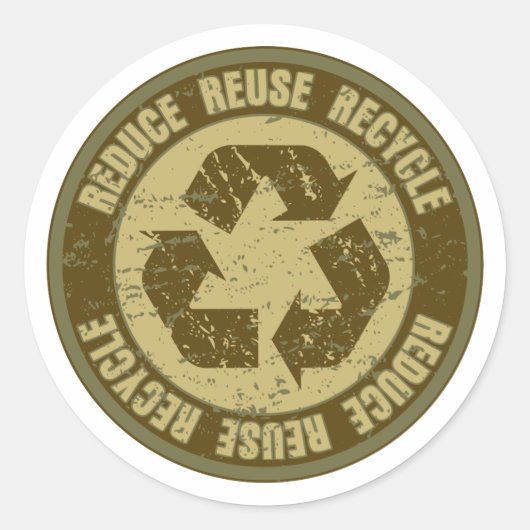 Sticker Rond Grunge Recyclé (Devant)
