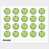 Sticker Rond Grunge Shamrock (Feuille)