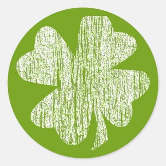 Sticker Rond Grunge Shamrock (Devant)