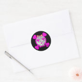 STICKER ROND GRUNGE STYLE EMO GIRL SKULL (Enveloppe)