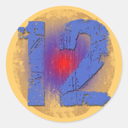 STICKER ROND GRUNGE STYLE NUMÉRO 12 (Devant)